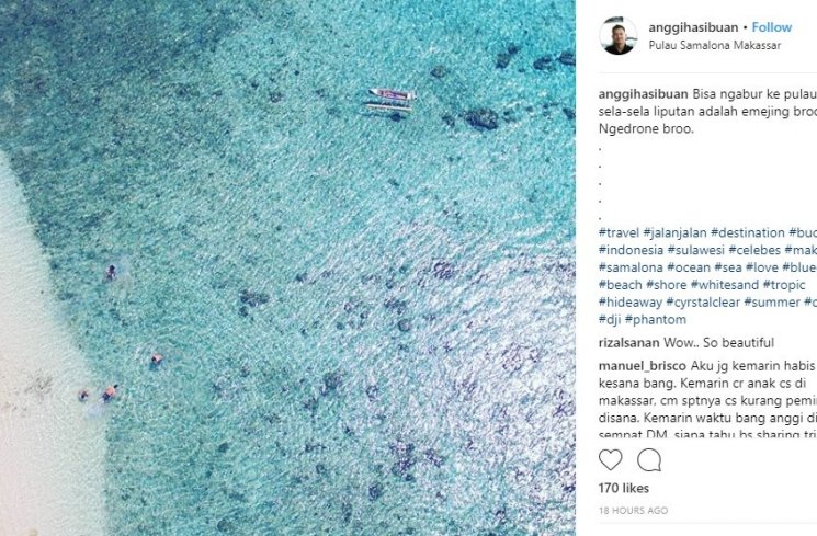 Pulau Samalona (Instagram.com/anggihasibuan)