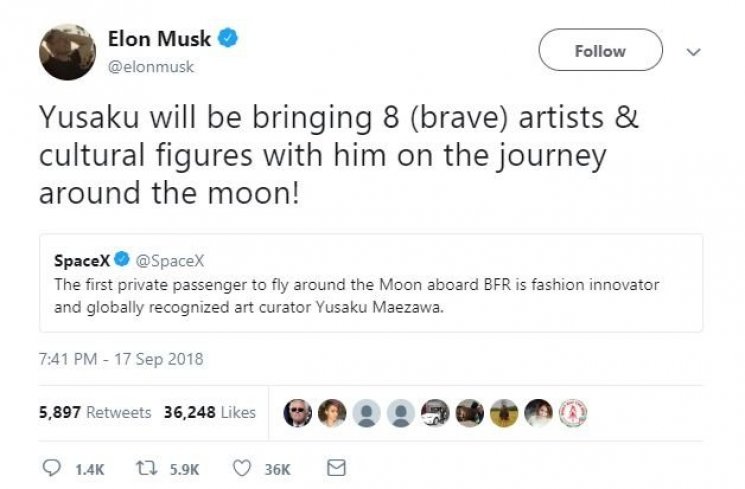 Wisata ke Bulan (twitter.com/SpaceX)