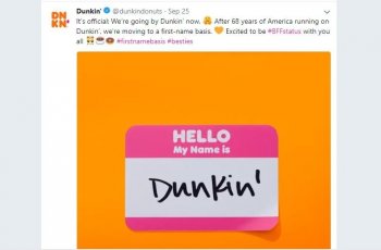 Dunkin Donuts Berganti Nama (twitter.com/@dunkindonuts)