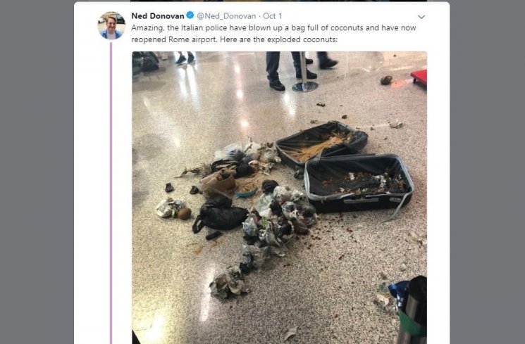 Cetak Layar tentang Insiden Ledakan di Bandara (twitter.com/Ned_Donovan)