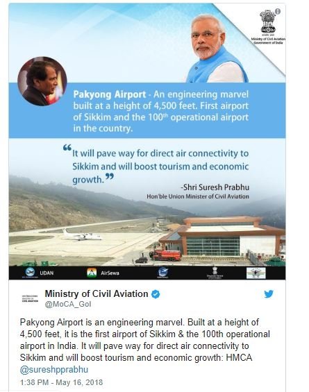 Cetak layar (Twitter Ministry of Civil Aviation)