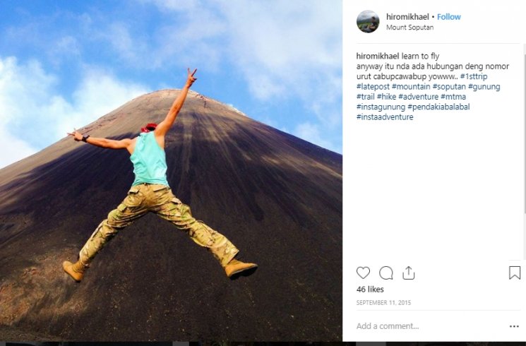 Gunung Soputan sebelum terjadi erupsi. (Instagram/@hiromikhael)