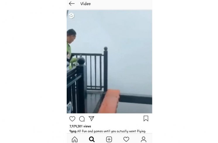 Cetak Layar Tali Pengaman Wisata Ekstrem Putus (instagram.com/9gag)