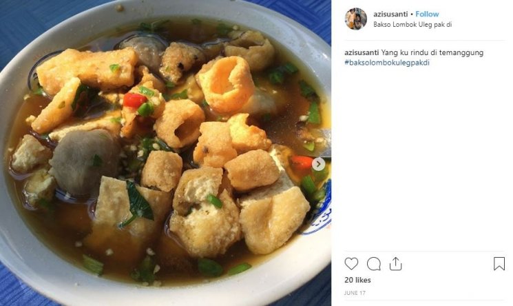 Bakso Lombok Uleg Pak Di (Instagram Azisusanti)