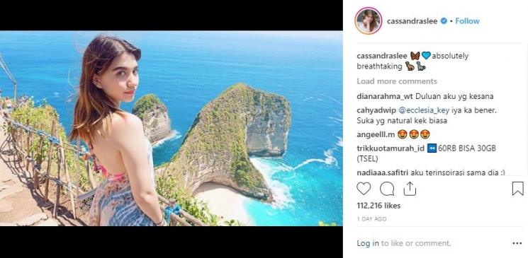 Cetak layar (Instagram Cassandralee)