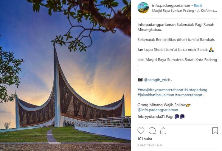 Masjid Raya Sumatera Barat (Instagram Info Padang Pariaman)