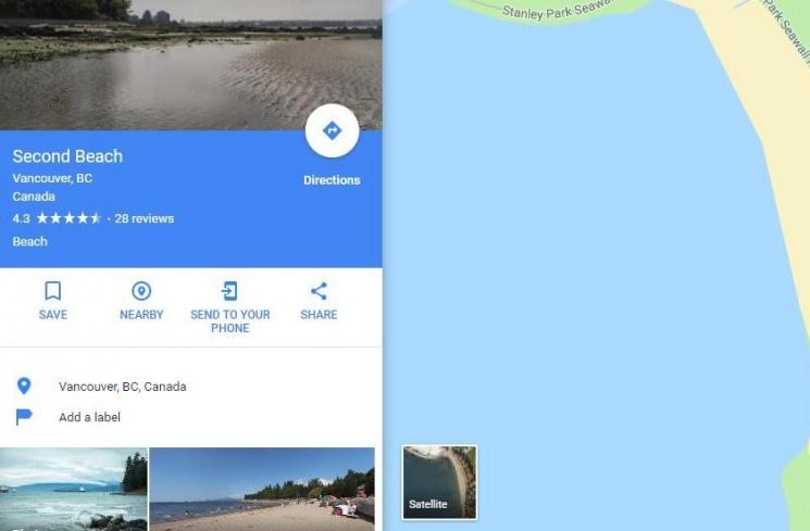 Cetak Layar Nama Pantai Unik di Kanada (Google Maps)