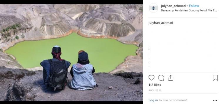 Kawah Gunung Kelud (Instagram Julyhan Achmad)