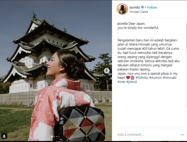 foto liburan Jessica Mila di Jepang. (Instagram/@jscmila)