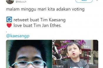 Wajah Kaesang dibanding-bandingkan dengan Jan Ethes. (Twitter/@teduuuh)