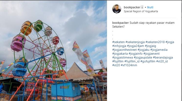 Pasar Malam Sekaten di Yogyakarta. (Instagram/@bookpacker)