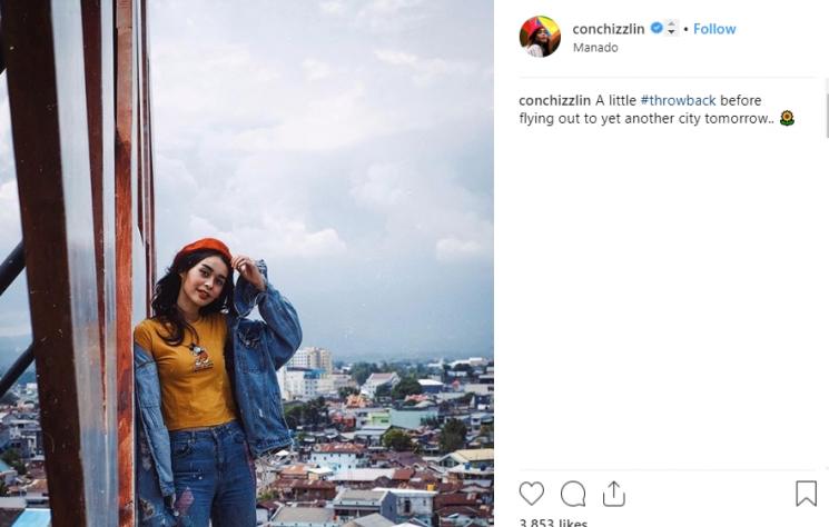 Foto liburan Conchita Caroline. (Instagram/@conchizzlin)