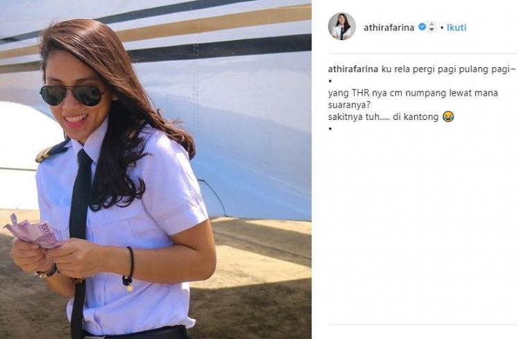 Athira Farina, pilot wanita cantik Indonesia. (Instagram/@athirafarina)