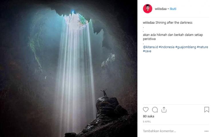 Gua Jomblang di Yogyakarta. (Instagram/@wiiisdaa)