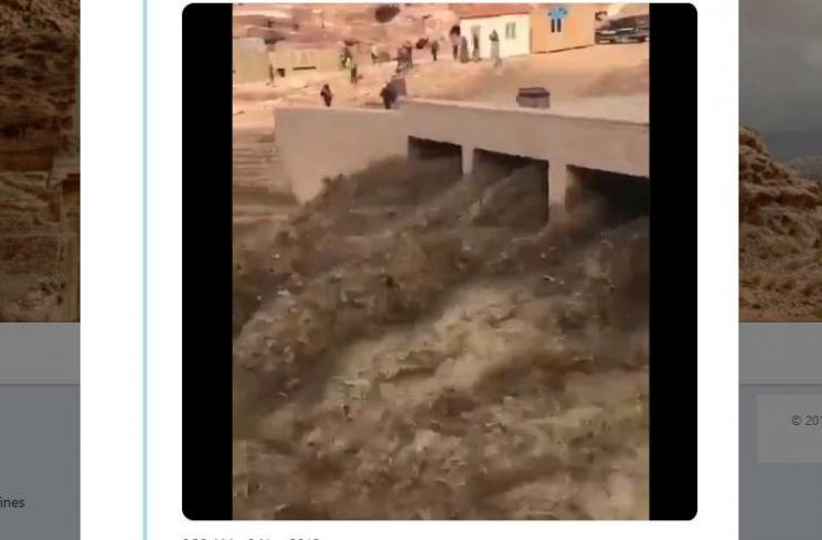 Banjir di Kota Kuno Petra (twitter.com/AaronMagid)