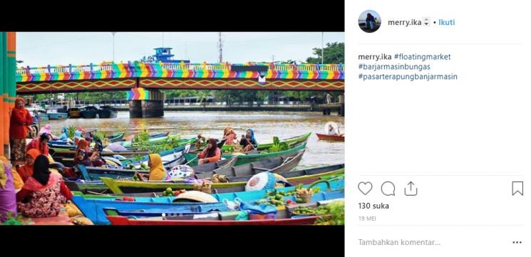 Pasar Terapung di Banjarmasin. (Instagram/@merry.ika)