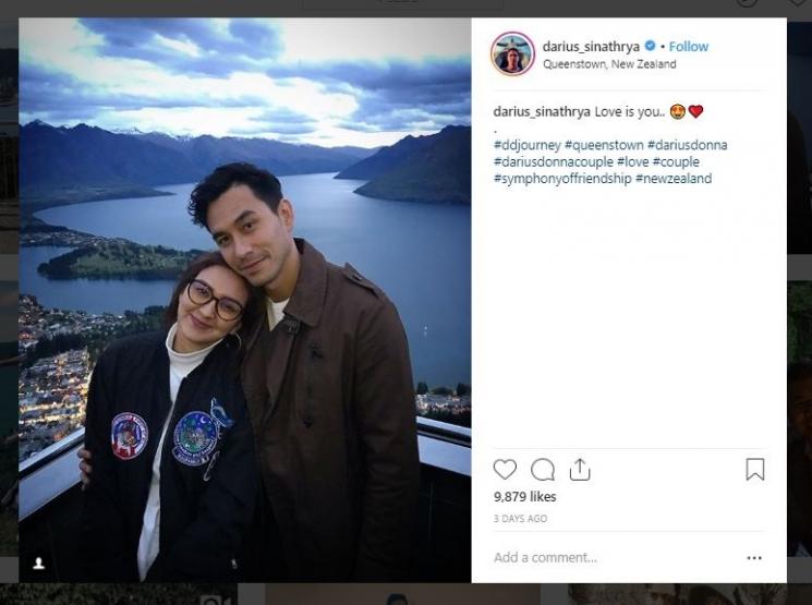 Darius Sinathrya dan Donna Agnesia di Selandia Baru (instagram.com/darius_sinathrya)