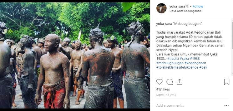 Tradisi mandi lumpur, Mebuug-Buugan di Bali. (Instagram/@yoka_sara)