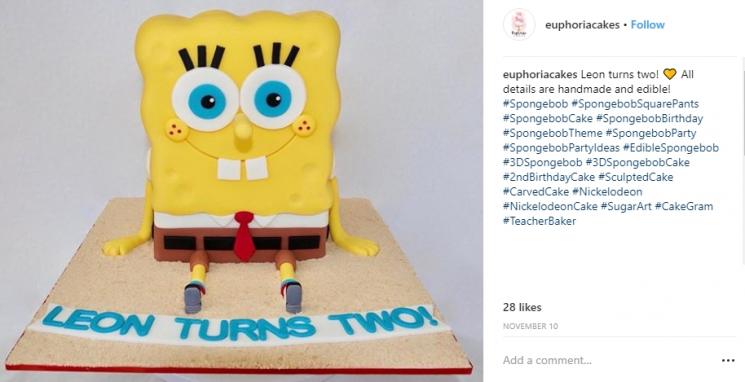 Makanan bertema Spongebob Squarepants. (Instagram/@euphoriacakes)