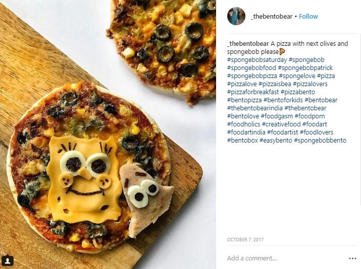 Makanan bertema Spongebob Squarepants. (Instagram/@_thebentobear)