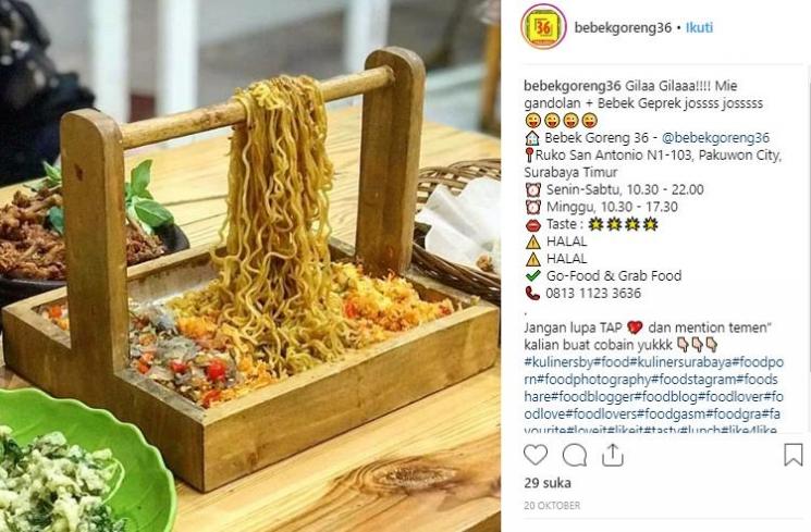 Geprek Gandol buatan Bebek Goreng 36. (Instagram/@bebekgoreng36)
