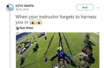 Harness Gantolle Lupa Dipasang, Turis Ini Alami Hal Buruk. (Twitter/@cctv_idiots)