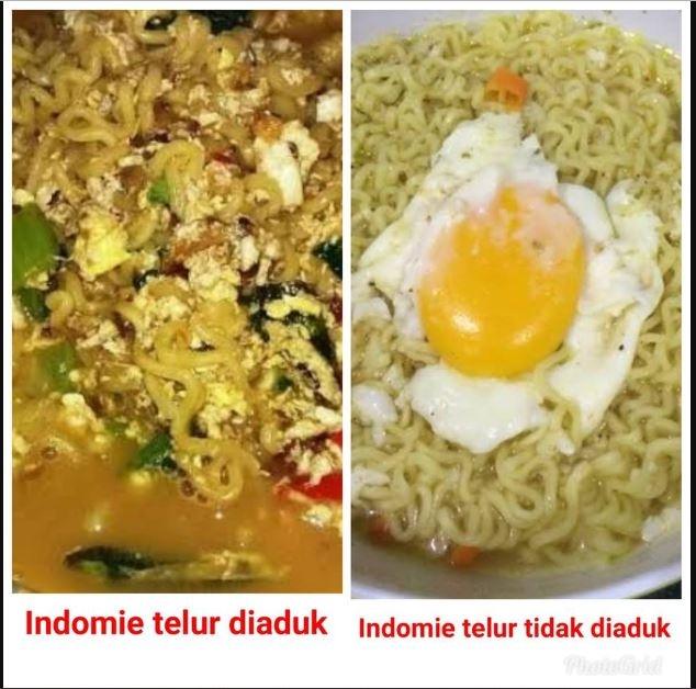 Indomie Telur Diaduk vs Tidak Diaduk (facebook.com/Cocoklogi Science)