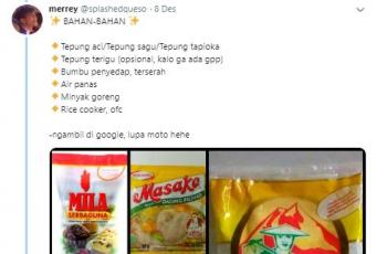 Bahan-bahan membuat cimol rice cooker. (Twitter/@splashedqueso)
