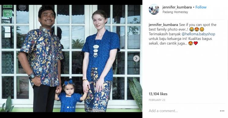 Bayu Kumbara dan Jennifer Brocklehurst. (Instagram/@jennifer_kumbara)