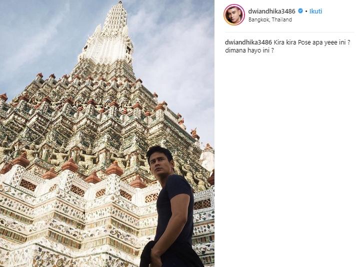 Gaya liburan Dwi Andhika. (Instagram/@dwiandhika3486)