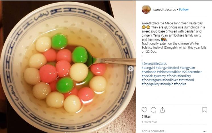 Tangyuan atau wedang ronde. (Instagram/@sweetlittlecarbs)