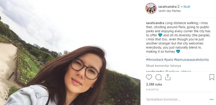 Foto liburan Sarah Diorita istri Eross Sheila on 7. (Instagram/@sarahcandra)