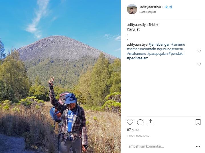 Jalur pendakian Gunung Semeru. (Instagram/@adityaarstiya)