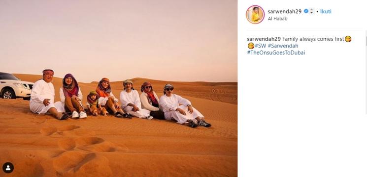 Foto liburan Ruben Onsu dan keluarga di Dubai. (Instagram/@sarwendah29)