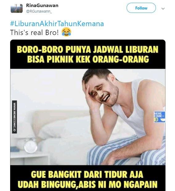 Cuitan Kocak Liburan Akhir Tahun (twitter.com/RGunawann_)