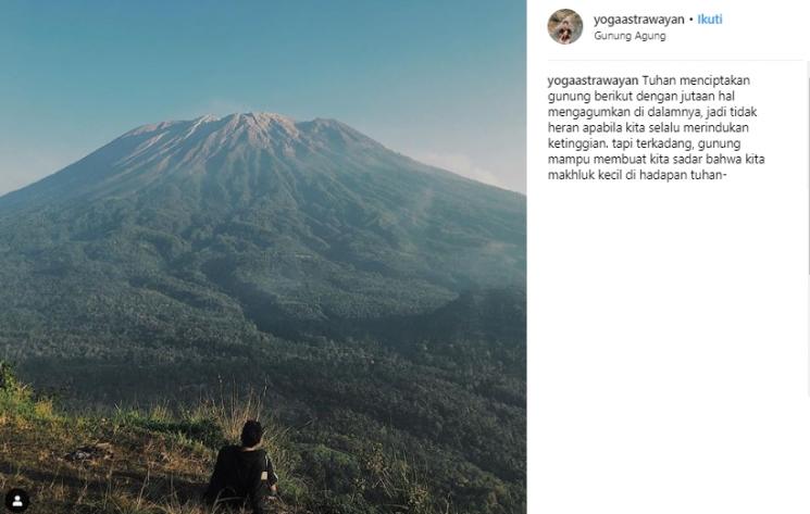 Gunung Agung. Instagram/@yogaastrawayan)