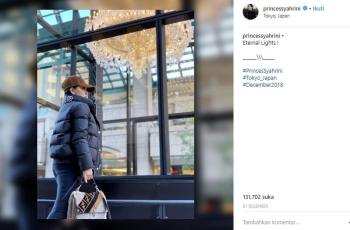 Gaya liburan Syahrini di Jepang. (Instagram/@princessyahrini)