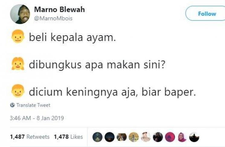 Viral Cuitan "Dibungkus Apa Makan Sini" (twitter.com/MarnoMbois)