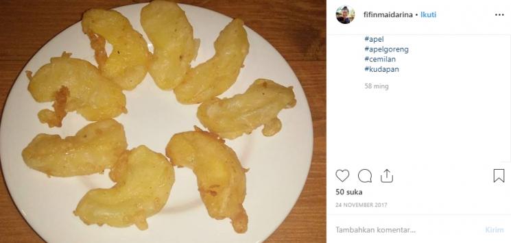 Apel goreng. (Instagram/@fifinmaidarina)