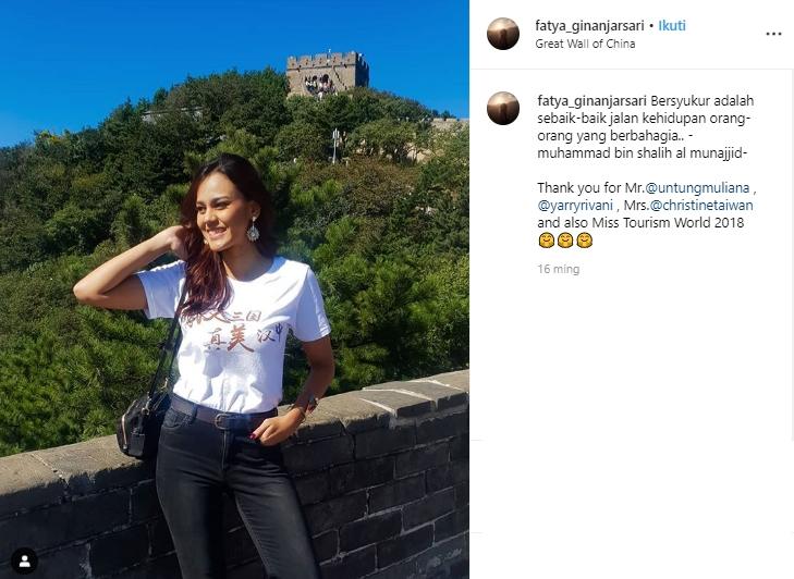 Gaya liburan Fatya Ginanjarsari. (Instagram/@fatya_ginanjarsari)