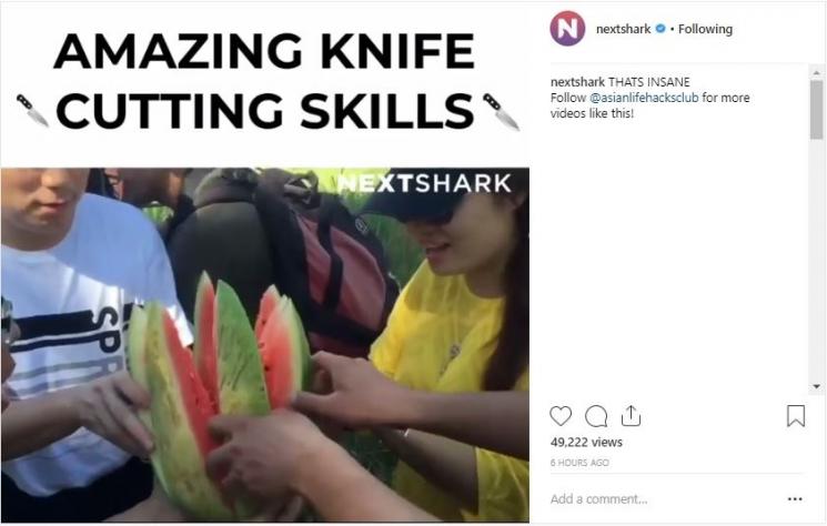 Trik Potong Semangka (instagram.com/nextshark)