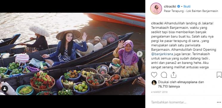 Gaya liburan Citra Kirana. (Instagram/@citraciki)