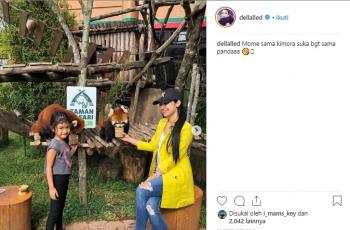Gaya liburan Della Perez, adik Julia Perez. (Instagram/@dellaled)