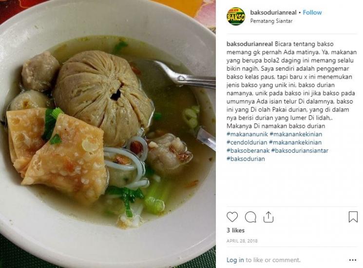 (Instagram Bakso Durian Real)