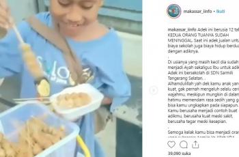 Anak kecil pedagang cilok. (Instagram/@makassar_iinfo)