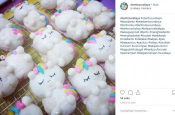 Kuliner bertema unicorn. (Instagram/@vbentosurabaya)