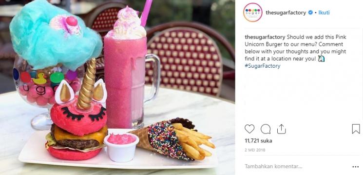 Kuliner bertema unicorn. (Instagram/@thesugarfactory)