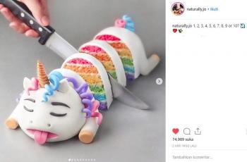 Kuliner bertema unicorn. (Instagram/@naturally.jo)