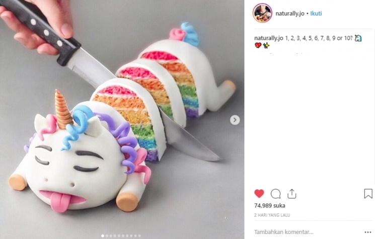 Kuliner bertema unicorn. (Instagram/@naturally.jo)