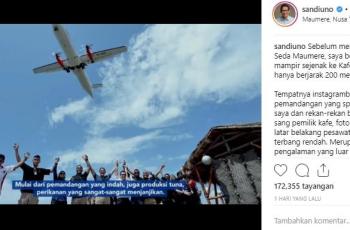 Kunjungi Maumere, Sandiaga Uno mampir ke kafe Instagramable. (Instagram/@sandiuno)